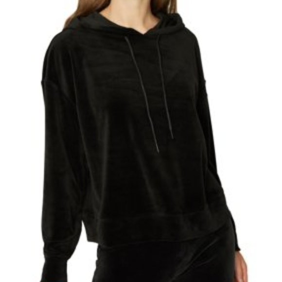 Club Monaco Tops - Club Monaco Black Linda Velour Hoodie Velvet XS